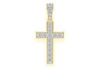 Natural Diamond 14K Gold Cross Pendant - Delicate 0.25 CTW