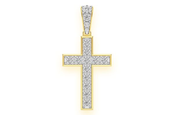 Natural Diamond 14K Gold Cross Pendant - Delicate 0.25 CTW