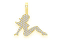 Mudflap Girl Diamond Pendant 10k Solid Gold - 0.30 CTW