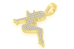 Mudflap Girl Diamond Pendant 10k Solid Gold - 0.30 CTW