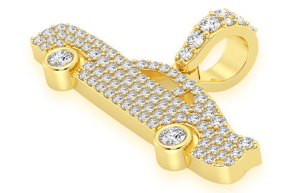 Muscle Car Diamond Pendant 14k Solid Gold - 0.60 CTW