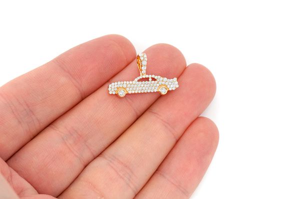 Muscle Car Diamond Pendant 14k Solid Gold - 0.60 CTW