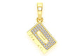 Music Cassette Diamond Pendant 14k Solid Gold - 0.20 CTW