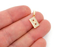 Music Cassette Diamond Pendant 14k Solid Gold - 0.20 CTW
