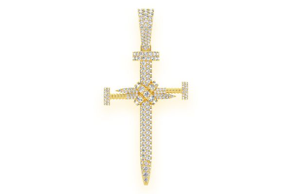 Nail Cross Moissanite Diamond Pendant - Unique 2.5 CTW