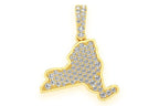 New York State Diamond Pendant 14k Solid Gold - 0.33 CTW