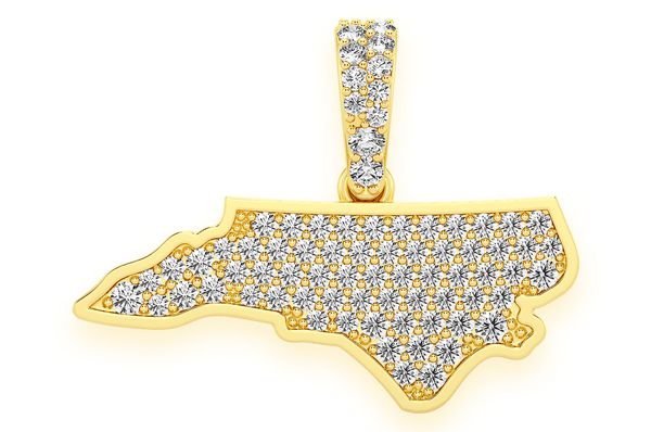 North Carolina State Diamond Pendant 14k Solid Gold - 0.33 CTW