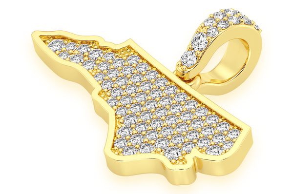 North Carolina State Diamond Pendant 14k Solid Gold - 0.33 CTW