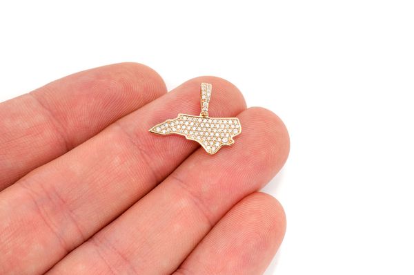 North Carolina State Diamond Pendant 14k Solid Gold - 0.33 CTW