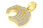 Ocean Wave Diamond Pendant 14k Solid Gold - 0.75 CTW