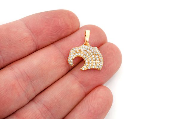 Ocean Wave Diamond Pendant 14k Solid Gold - 0.75 CTW