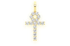 Ankh Diamond Pendant 14K Solid Gold - 0.28 CTW