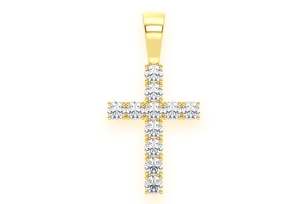Cross Diamond Pendant 14K Solid Gold - 3.75 CTW
