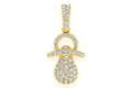Baby Pacifier Diamond Pendant 14K Solid Gold - 0.50 CTW