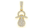 Baby Pacifier Diamond Pendant 14K Solid Gold - 0.50 CTW
