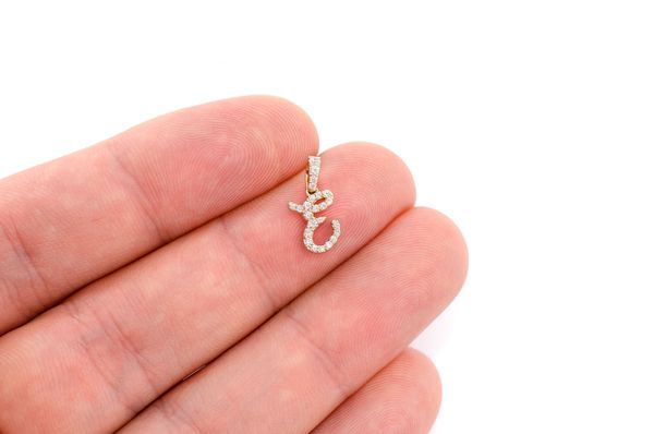 Custom Painter Letter E Diamond Pendant - 0.20 CTW