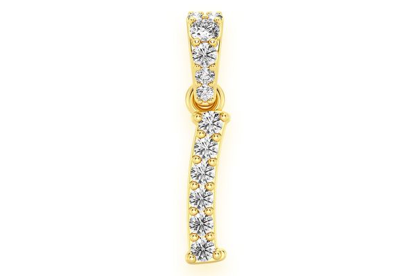 Custom Iced out Painter Letter I Diamond Pendant - 0.10 CTW