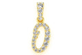 Custom Letter O Diamond Pendant iced out 10K Solid Gold - 0.20 CTW
