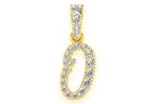 Custom Letter O Diamond Pendant iced out 10K Solid Gold - 0.20 CTW