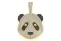 Panda Face White & Black Diamond Pendant 14k Solid Gold - 7.00 CTW