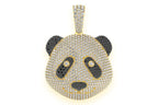 Panda Face White & Black Diamond Pendant 14k Solid Gold - 7.00 CTW