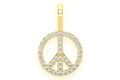 Peace Sign Diamond Necklace Connected 14k Solid Gold - 0.25 CTW