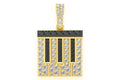 Piano Black & White Diamond Pendant 14k Solid Gold - 0.75 CTW