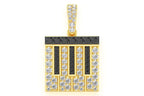 Piano Black & White Diamond Pendant 14k Solid Gold - 0.75 CTW