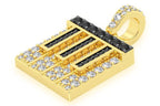 Piano Black & White Diamond Pendant 14k Solid Gold - 0.75 CTW