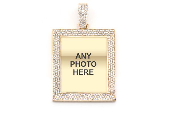Custom Picture Diamond Pendant 14K Solid Gold - 2.85 CTW