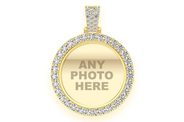 Picture Frame Memory Diamond Pendant 10k Solid Gold - 2.85 CTW