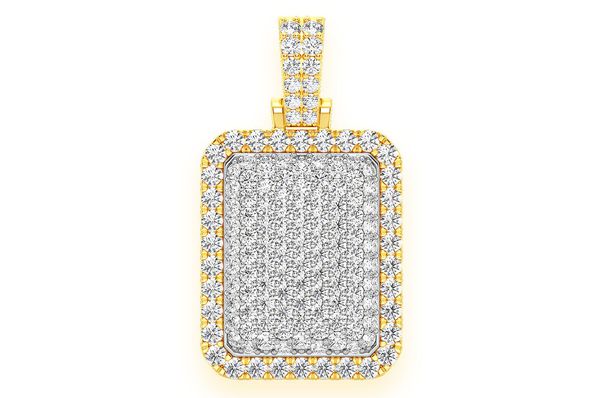 Pillow Double Layer Diamond Pendant 14k Solid Gold - 3.15 CTW