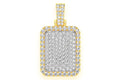 Pillow Double Layer Diamond Pendant 14k Solid Gold - 3.15 CTW