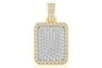 Pillow Double Layer Diamond Pendant 14k Solid Gold - 3.15 CTW