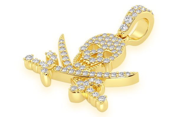 Skull Diamond Pendant 10K Solid Gold - 0.35 CTW