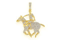 Polo Player Diamond Pendant 14k Solid Gold - 1.25 CTW