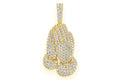 Praying Hands Diamond Pendant 14K Solid Gold - 3.25 CTW