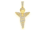 Praying Angel Diamond Pendant 14K Solid Gold - 1.20 CTW