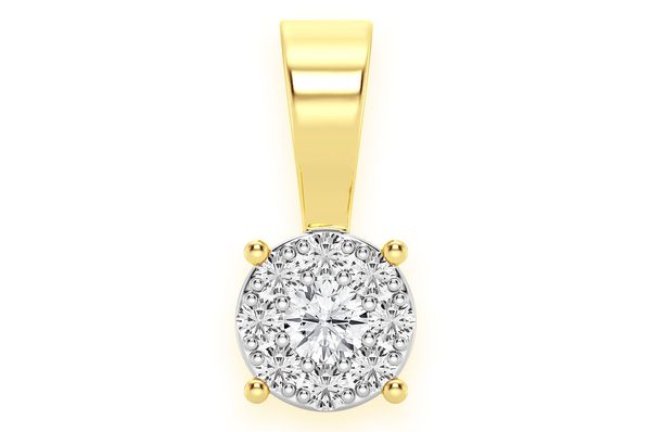Mosaic Diamond Pendant 14k Solid Gold - 0.15 CTW