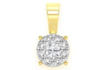 Mosaic Diamond Pendant 14k Solid Gold - 0.75 CTW
