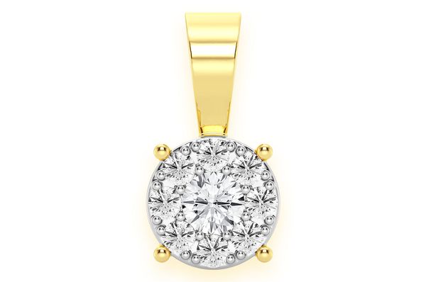 Mosaic Diamond Pendant 14k Solid Gold - 0.75 CTW