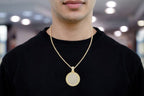 Round Medallion Diamond Pendant 14k Solid Gold - 5.00 CTW