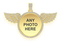 Memory Wings Photo Diamond Pendant 14k Solid Gold - 8.75 CTW