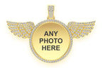 Memory Wings Photo Diamond Pendant 14k Solid Gold - 8.75 CTW