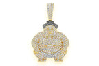 Sumo Wrestler Diamond Pendant 14k Solid Gold - 3.75 CTW
