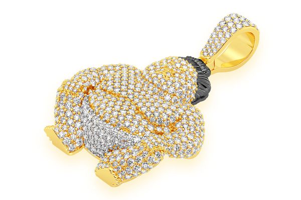 Sumo Wrestler Diamond Pendant 14k Solid Gold - 3.75 CTW