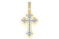 Elegant Rounded Gold Cross Pendant Diamond Faith Jewelry Classic Design