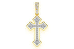 Elegant Rounded Gold Cross Pendant Diamond Faith Jewelry Classic Design