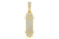 Skateboard Diamond Pendant 14k Solid Gold - 0.33 CTW