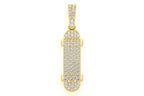 Skateboard Diamond Pendant 14k Solid Gold - 0.33 CTW